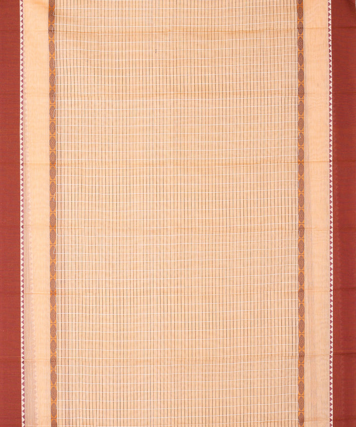 Peach light handwoven narayanapet cotton saree