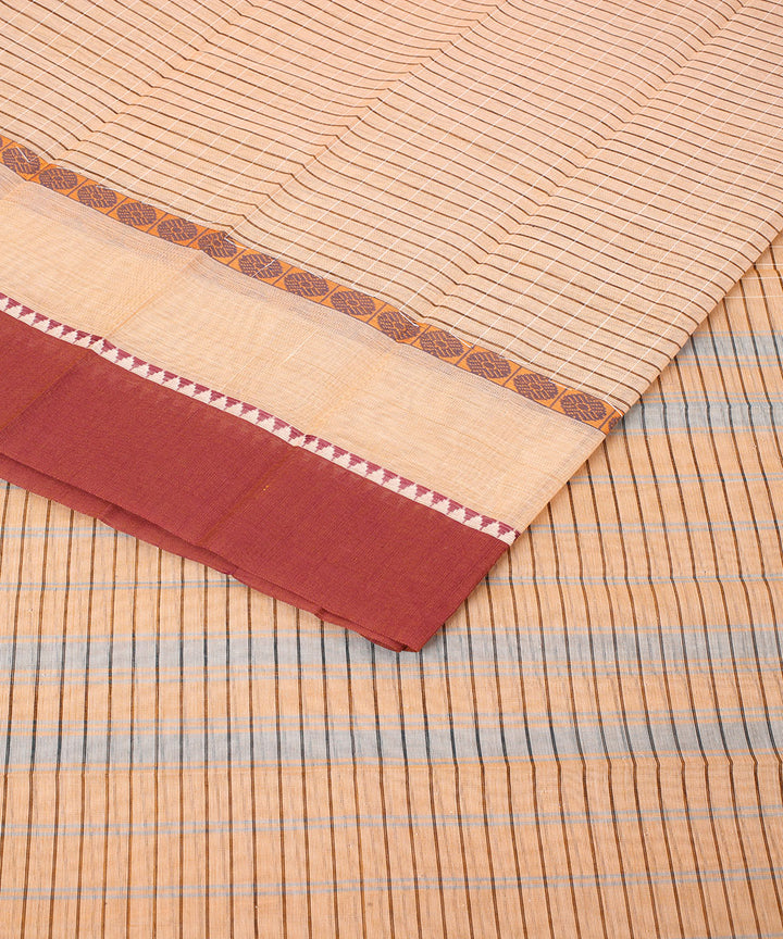 Peach light handwoven narayanapet cotton saree