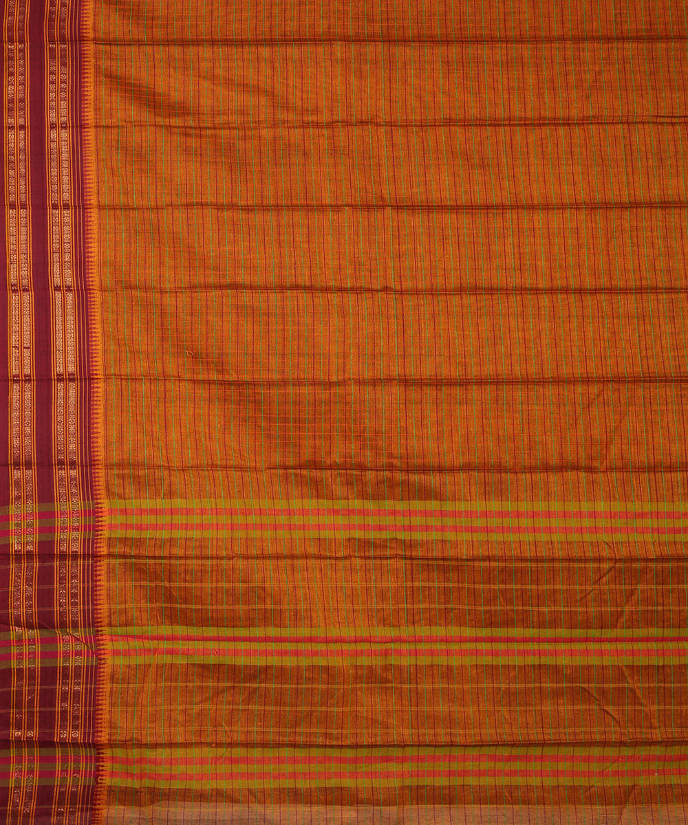Brown handwoven narayanapet cotton saree
