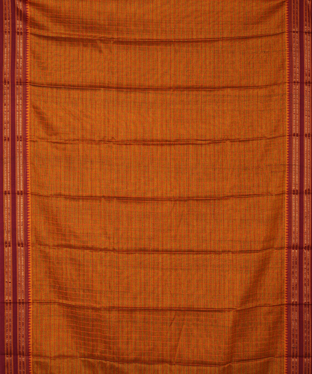 Brown handwoven narayanapet cotton saree