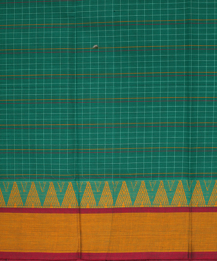 Dark green handwoven narayanapet cotton saree