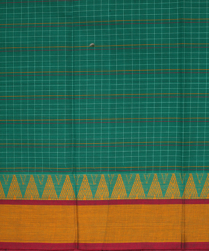 Dark green handwoven narayanapet cotton saree