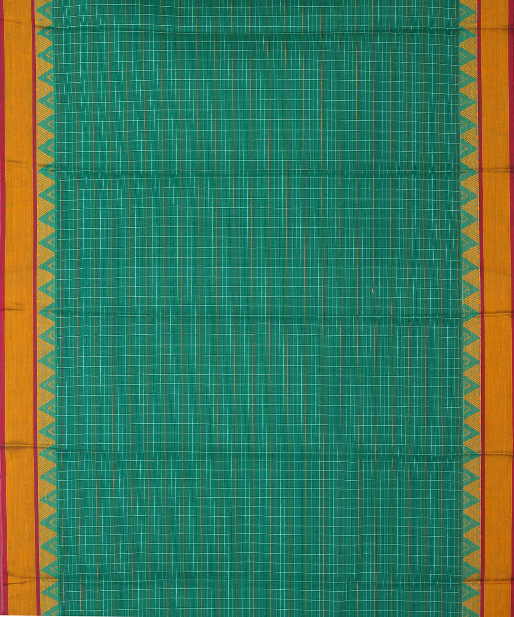 Dark green handwoven narayanapet cotton saree