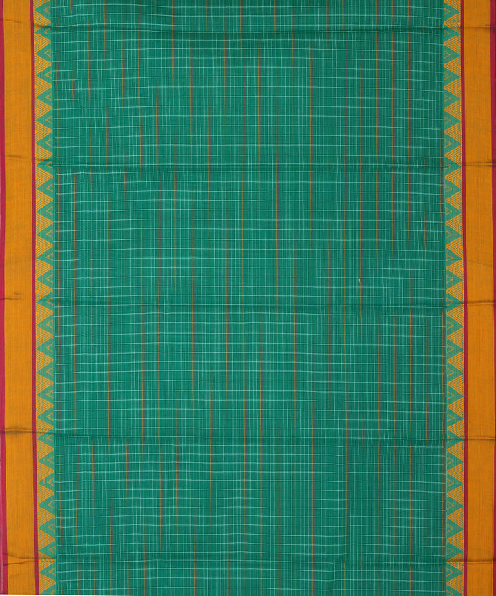 Dark green handwoven narayanapet cotton saree