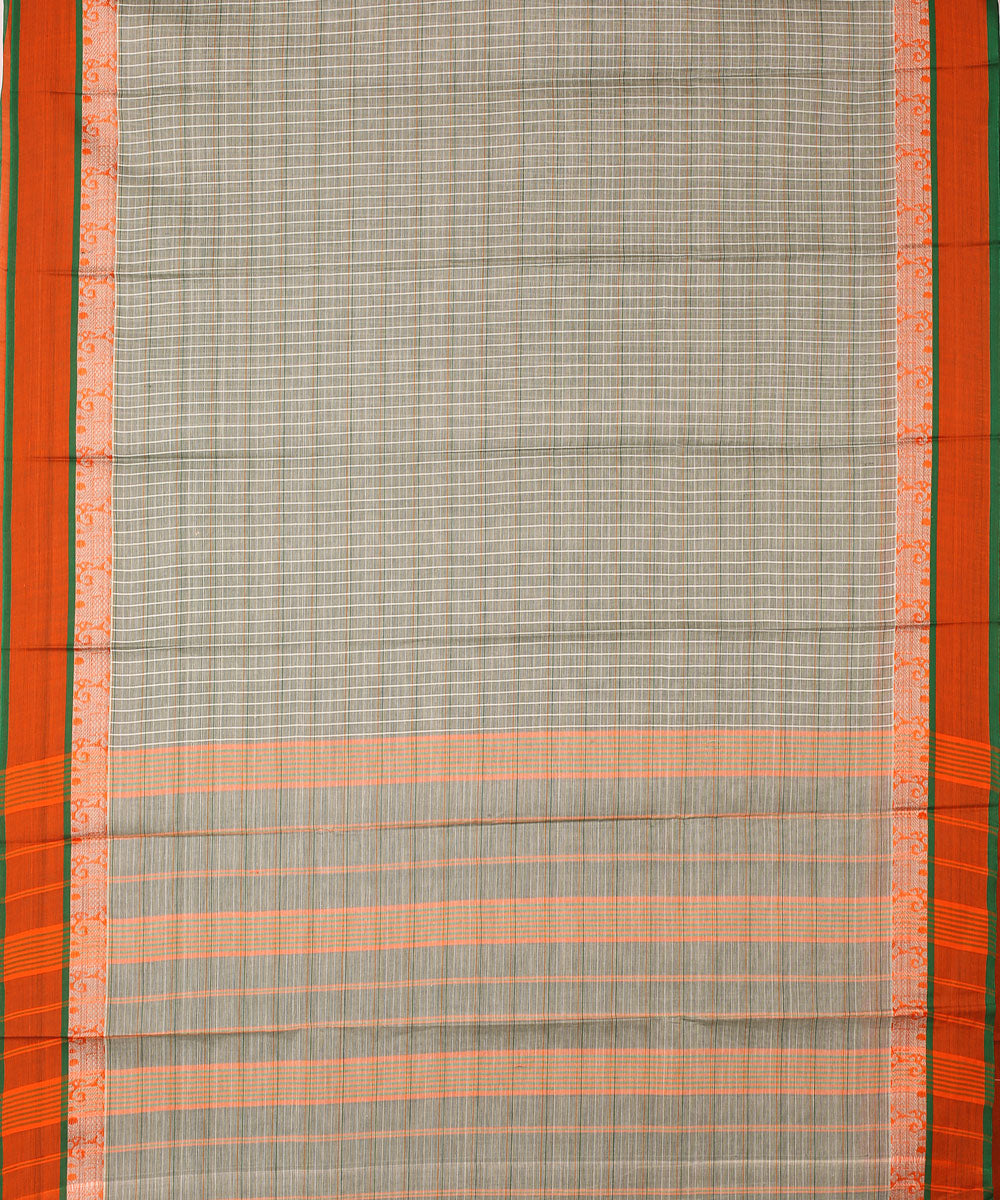 Grey handwoven narayanapet cotton saree