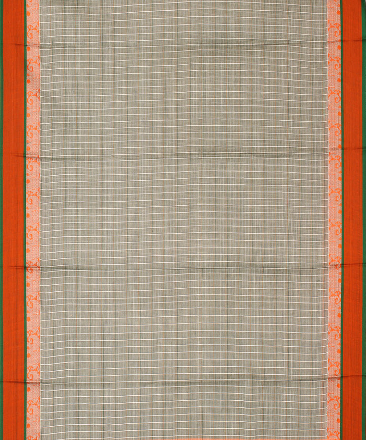 Grey handwoven narayanapet cotton saree