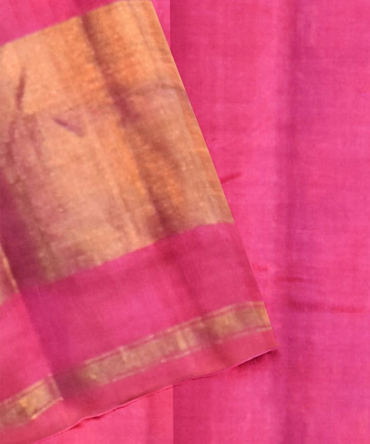 Purple pink silk handloom patola saree
