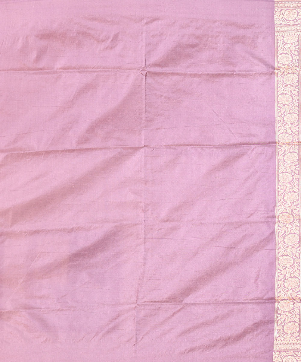 Lavender handwoven silk banarasi saree