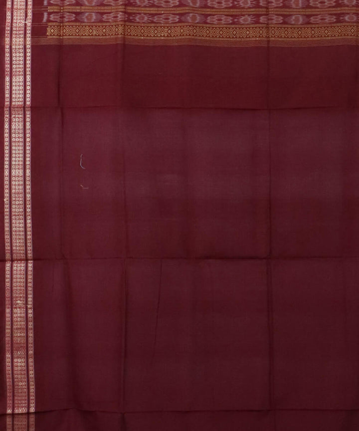 Bistre brown dark maroon cotton handwoven bomkai saree
