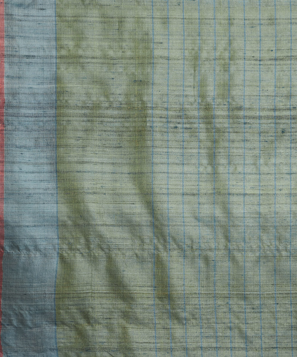 Pastel yellow tussar silk hand woven chhattisgarh kosa saree