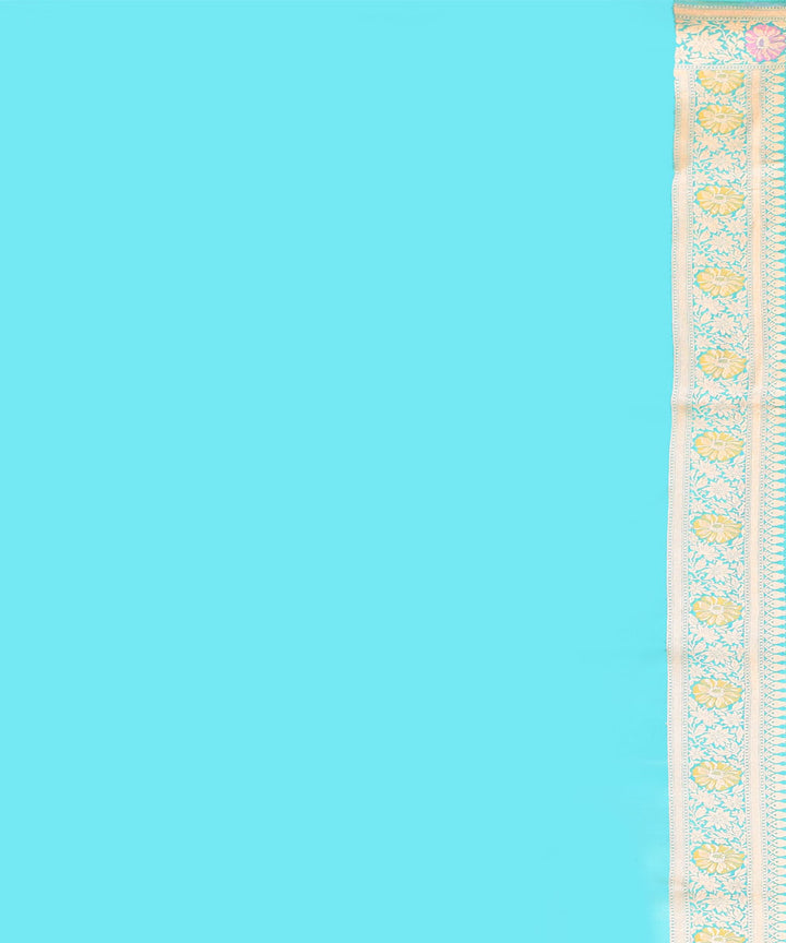 Sky blue silk handwoven banarasi saree