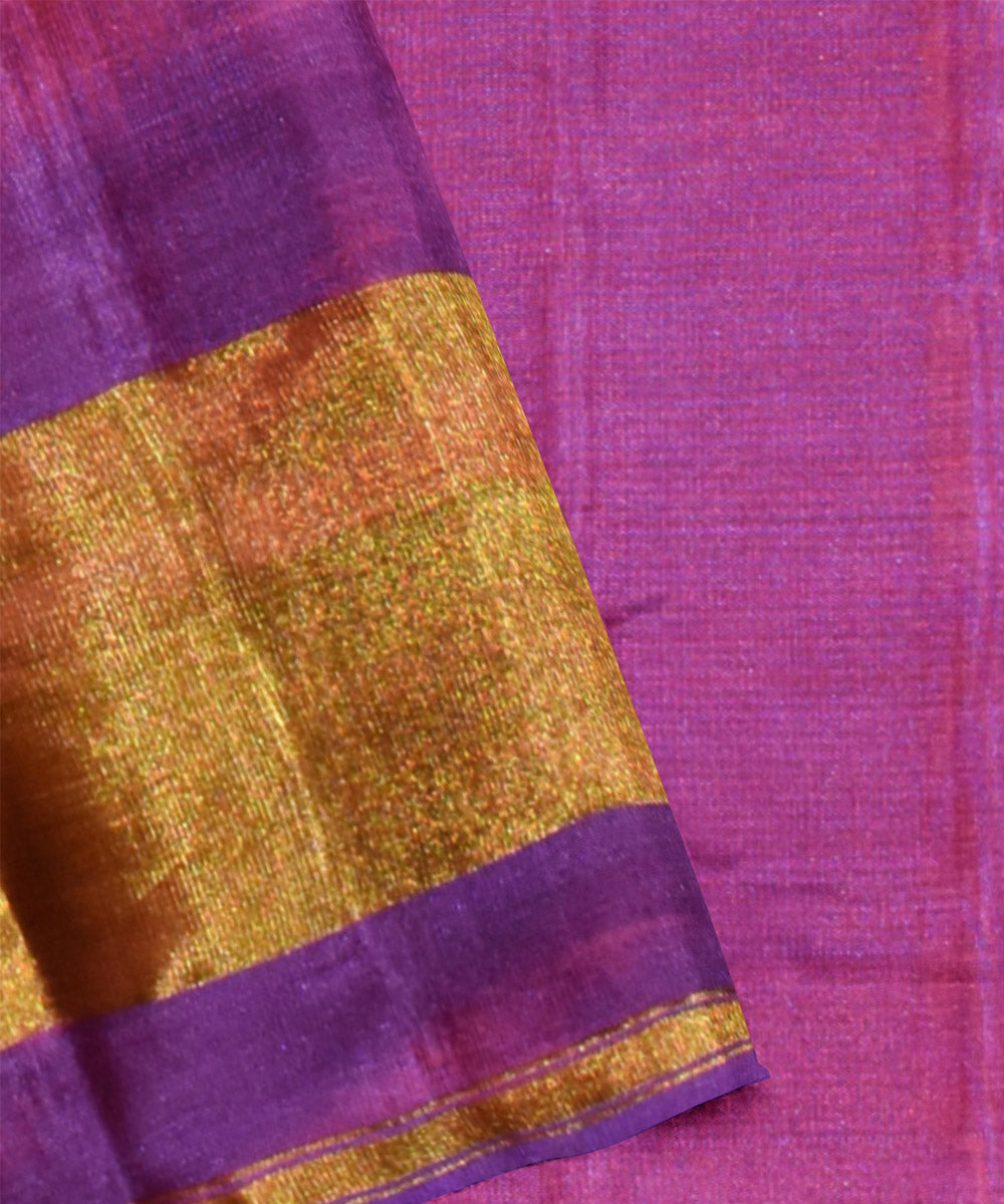 Purple maroon silk handloom patola saree