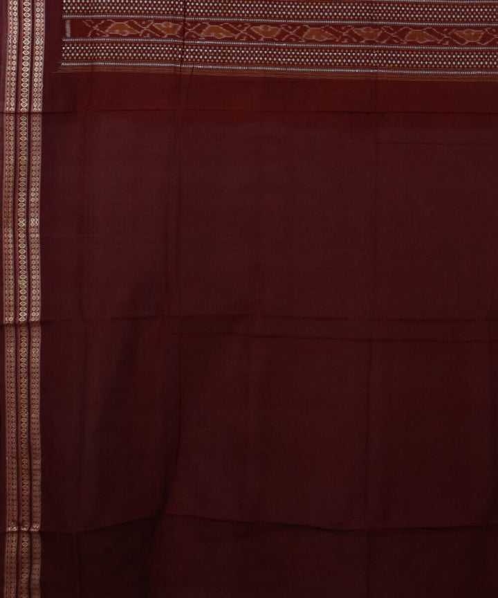 Chrome yellow dark maroon cotton handwoven bomkai saree