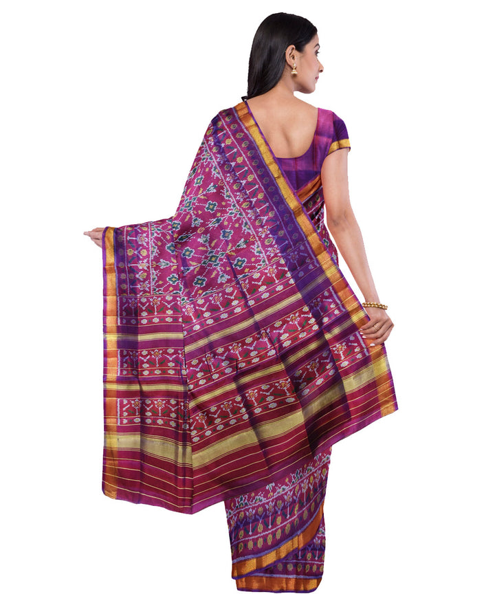 Purple patola silk handloom saree