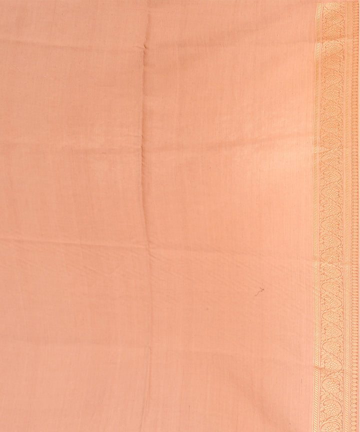 Light brown handwoven silk banarasi saree