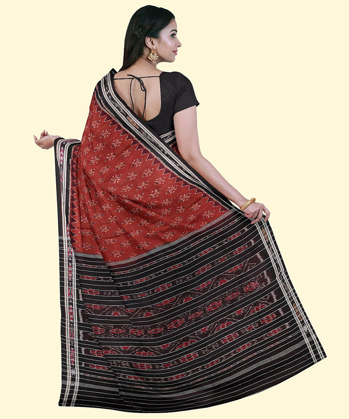 Red black handloom cotton nuapatna saree