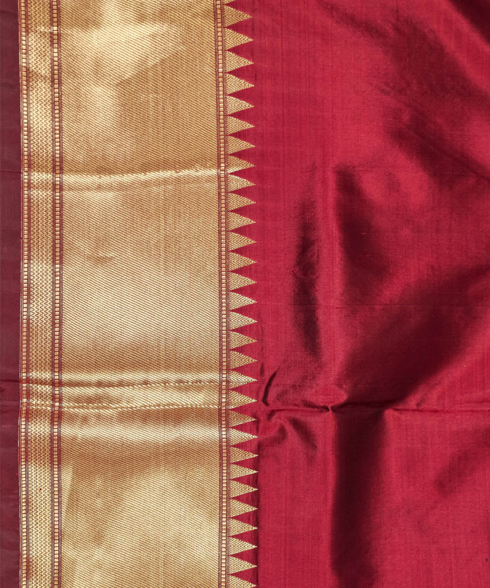 Chocolate boota silk handwoven banarasi saree