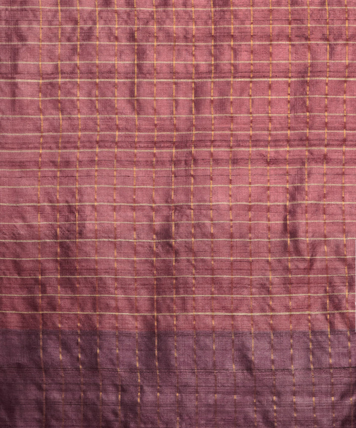 Purple tussar silk handloom chhattisgarh kosa saree