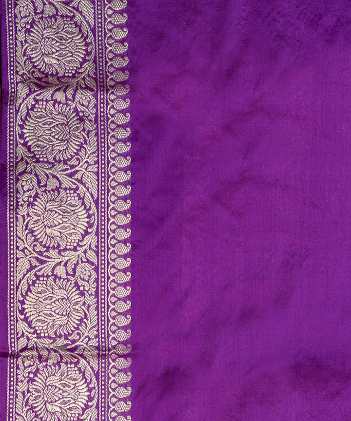 Purple jangla silk handwoven banarasi saree