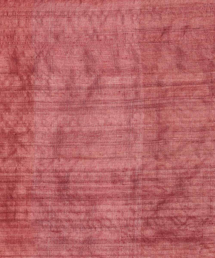 Pink red handwoven kosa silk saree