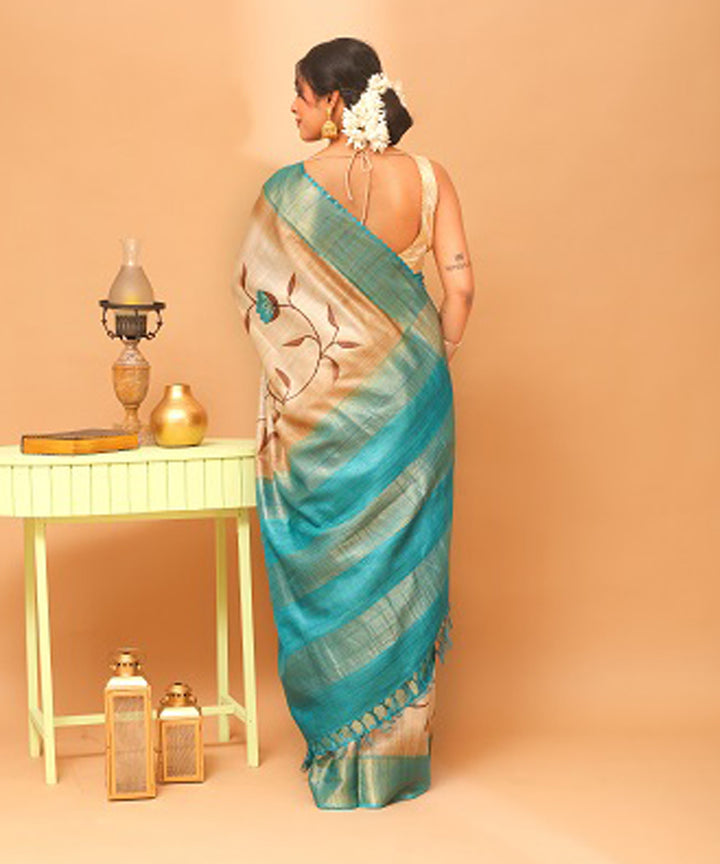 Kosa firozi chhattisgarh handloom tussar silk saree
