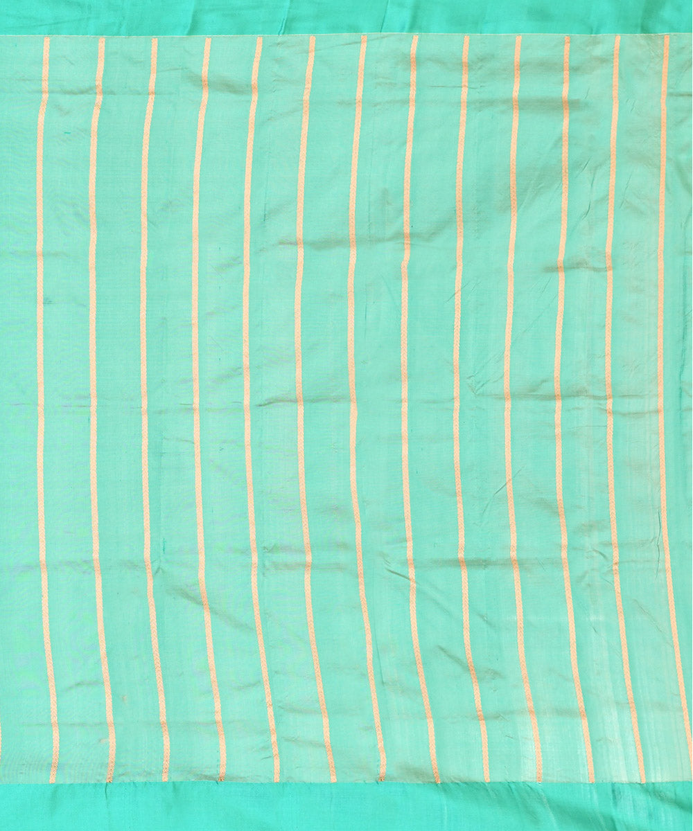 Cream peach silk handwoven banarasi saree
