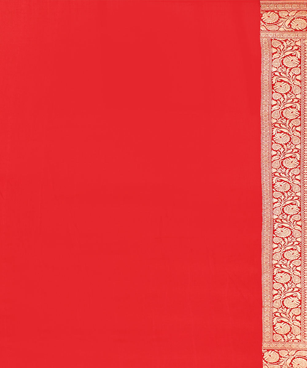 Red silk banarasi handwoven saree