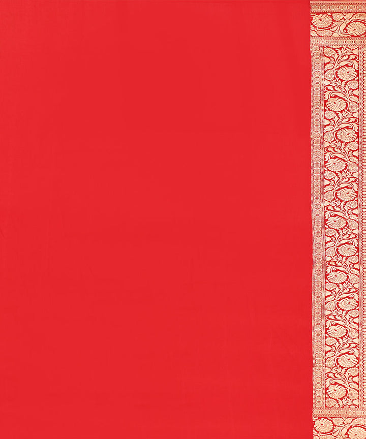 Red silk banarasi handwoven saree
