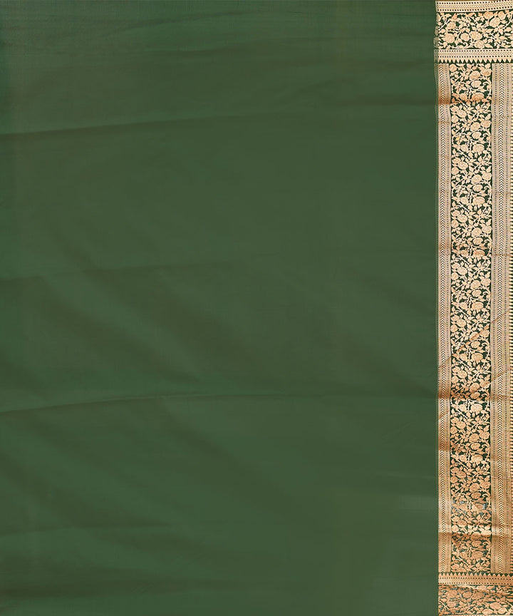 Dark green silk handwoven banarasi saree