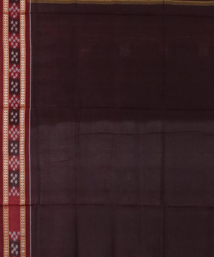 Dark green dark red cotton handwoven bomkai saree