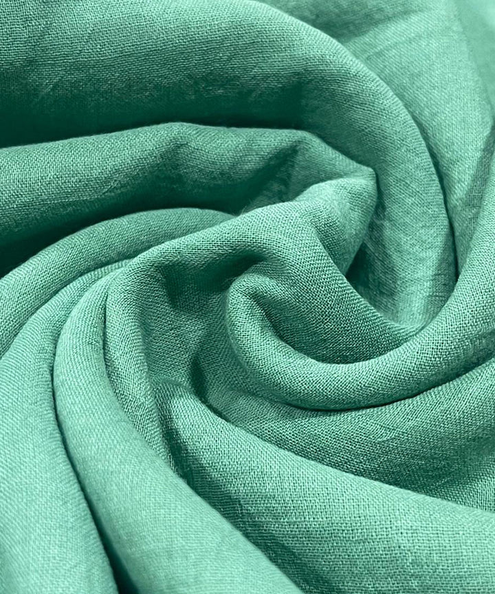 Teal green orange crochet mukaish cotton saree