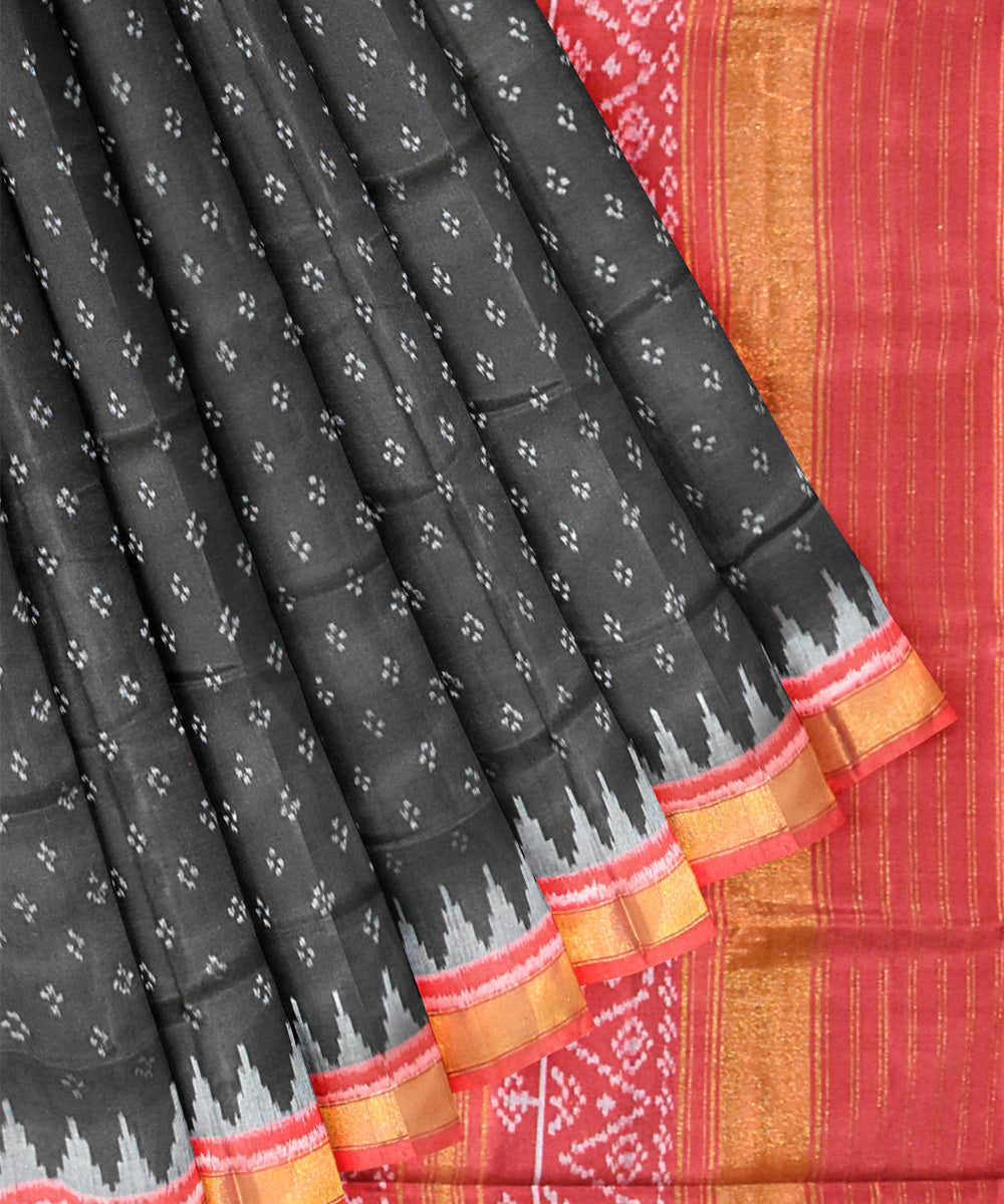 Black red silk handloom patola saree