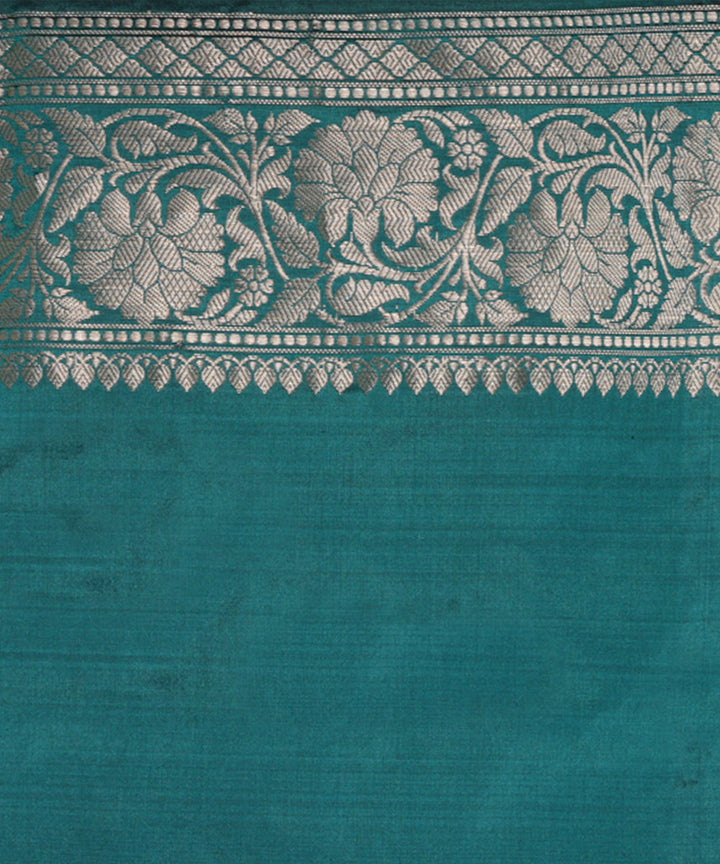 Turquoise booti silk handwoven banarasi saree