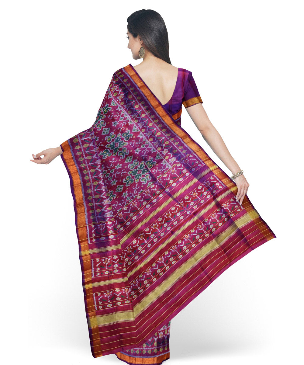 Purple handloom patola silk saree