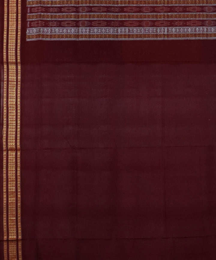 Antique brass red cotton handwoven bomkai saree
