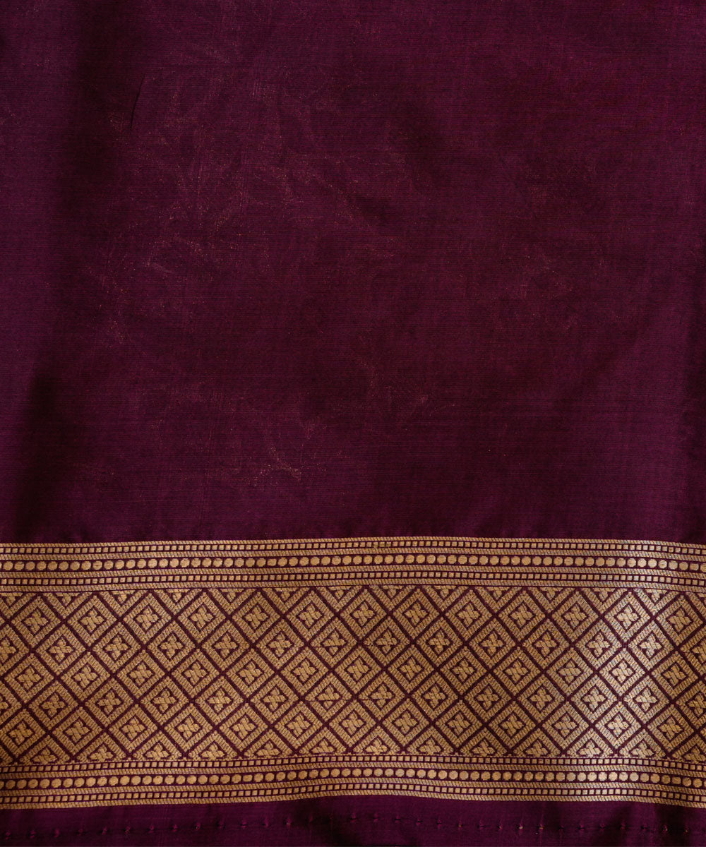 Magenta jangla silk handwoven banarasi saree