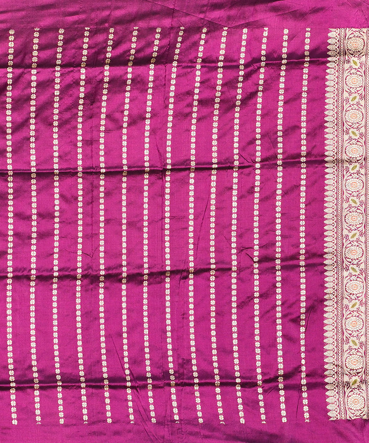 Handwoven purple silk banarasi saree