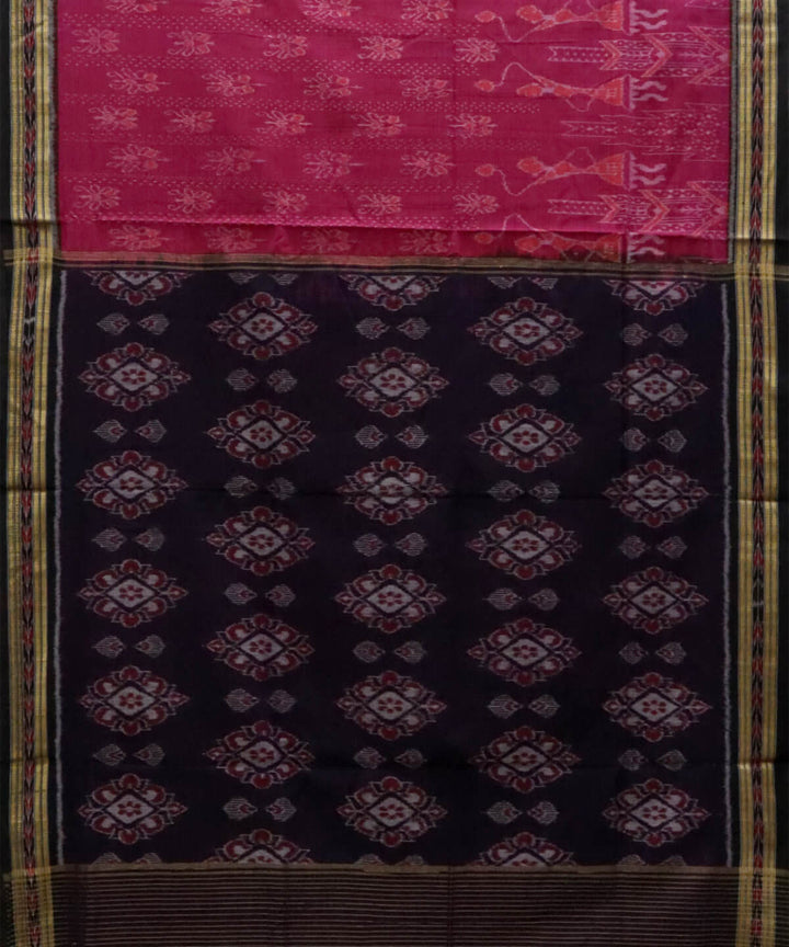 Red black tribal design cotton handwoven nuapatna saree