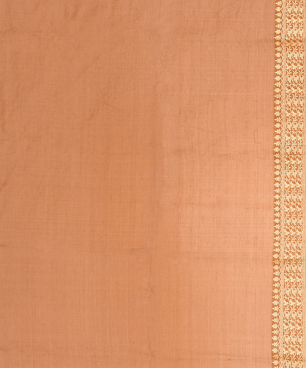 Light brown handwoven banarasi silk saree