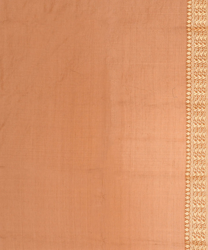 Light brown handwoven banarasi silk saree