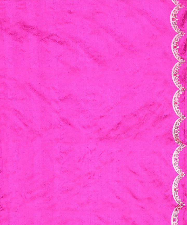 Rani pink silk handwoven banarasi saree