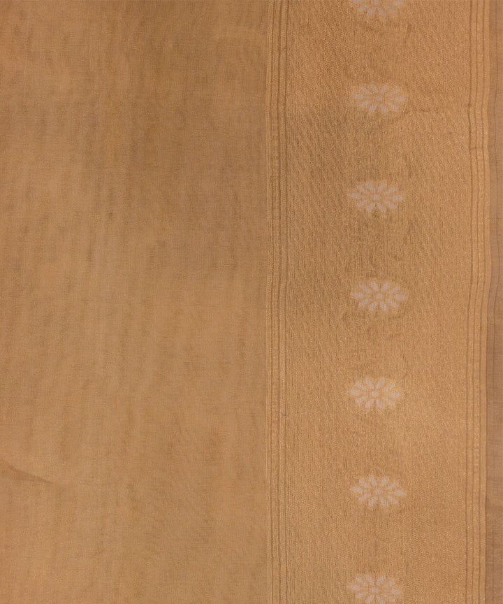 Cream jangla silk handwoven banarasi saree