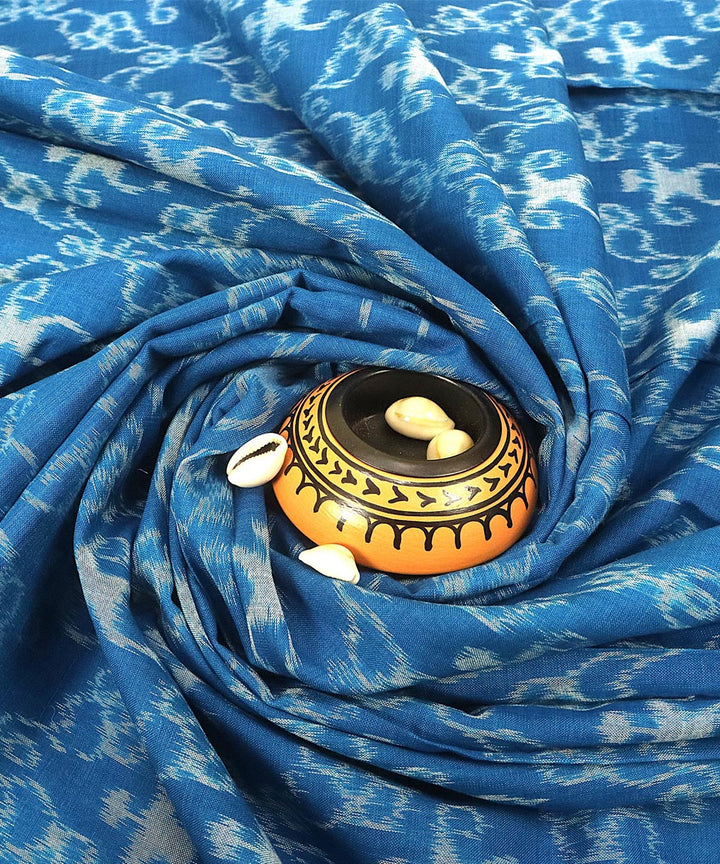 Red blue handwoven sambalpuri cotton dress material