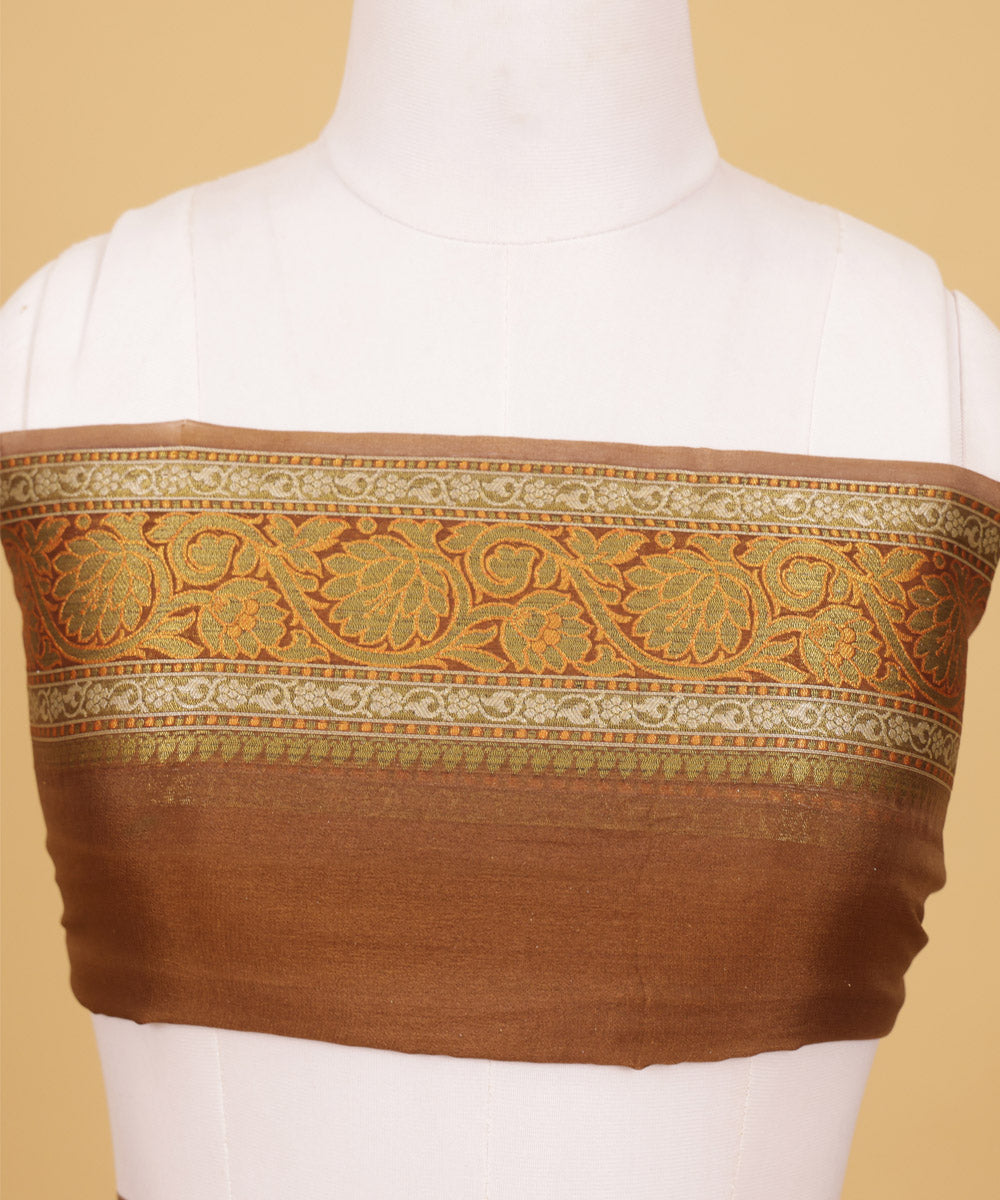 Multicolor diagonal stripe banarasi handwoven silk saree