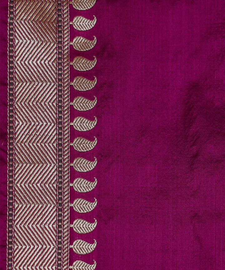 Magenta booti silk handwoven banarasi saree