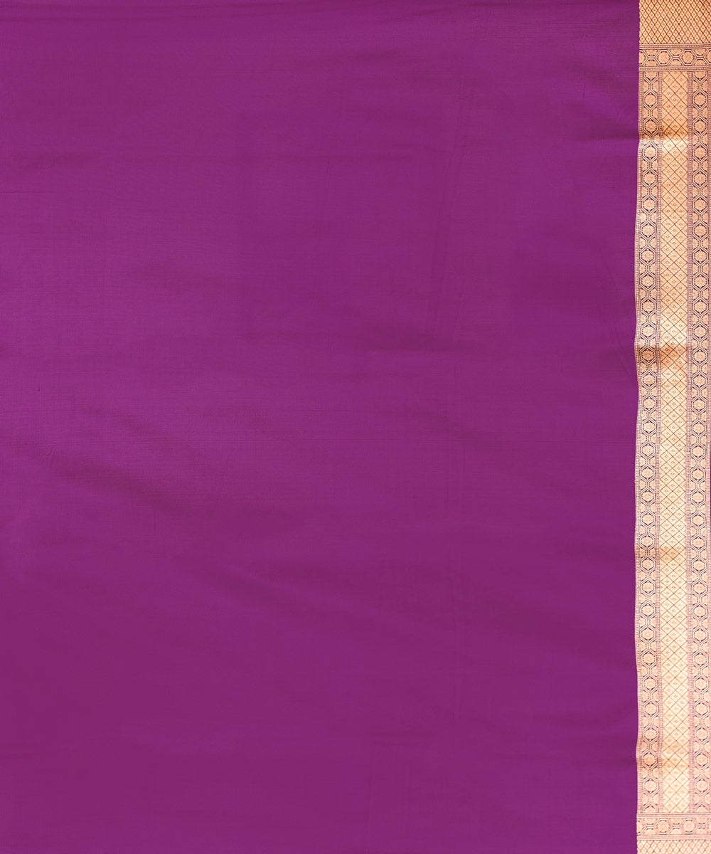 Purple silk handloom banarasi saree