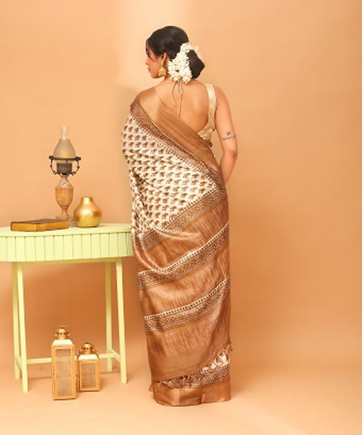 Kosa camel chhattisgarh handloom tussar silk saree
