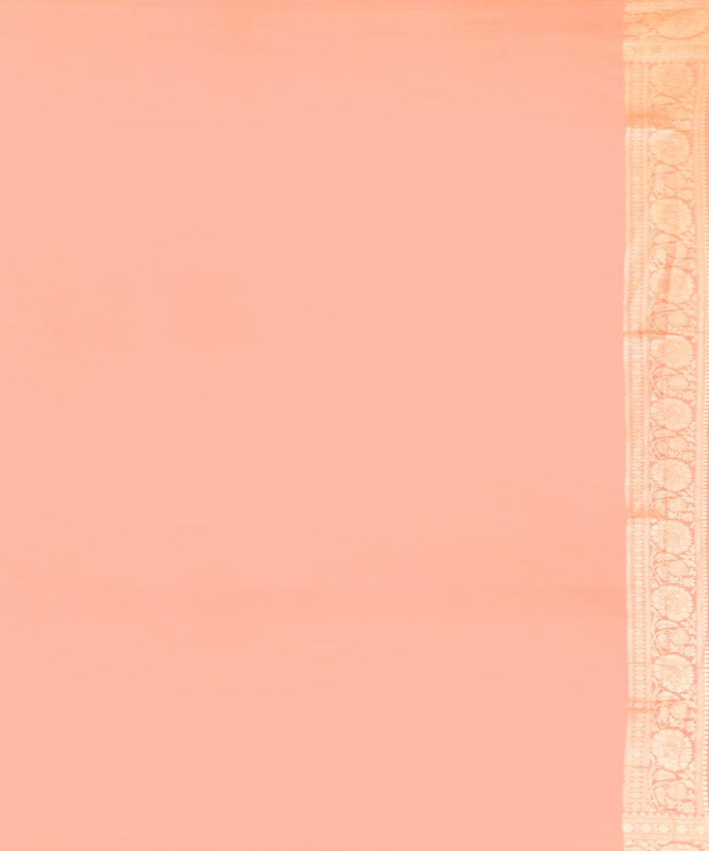 Peach silk handwoven banarasi saree