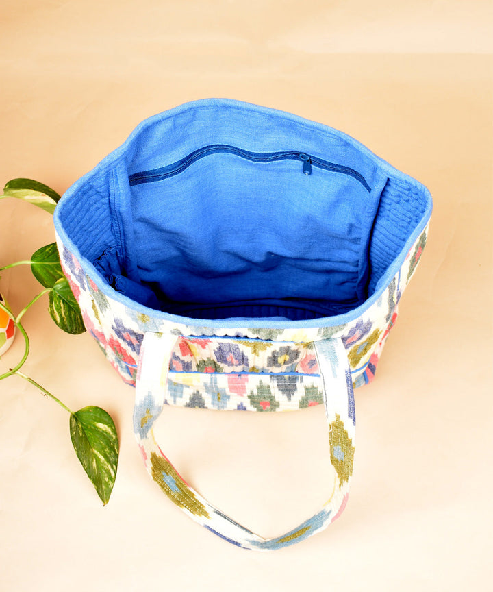 Multicolor handcrafted cotton pochampally ikat bag