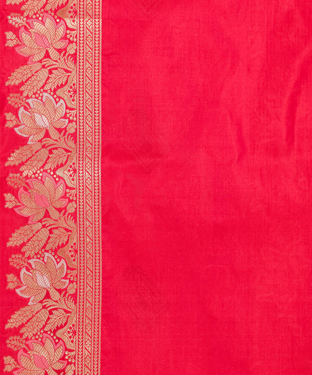 Rani pink jangla silk handwoven banarasi saree